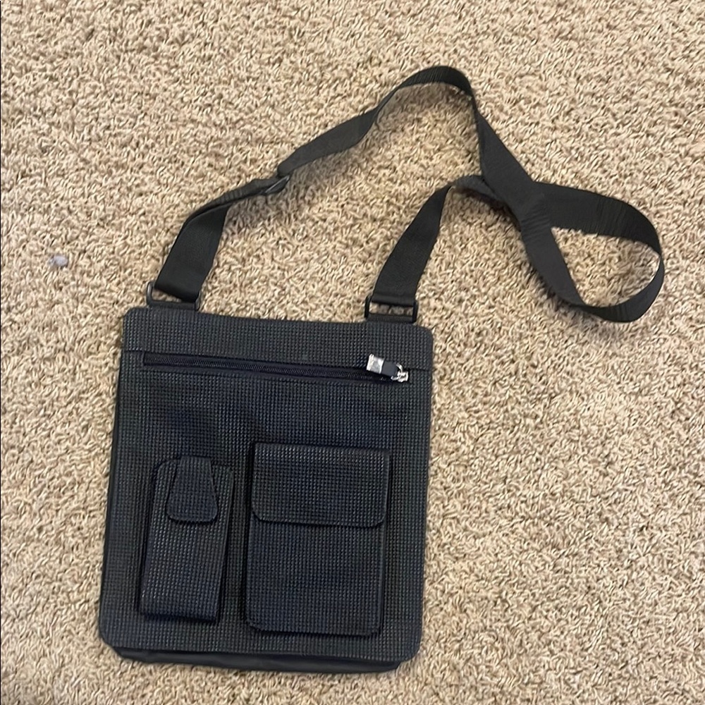 Matte Black Crossbody Bag with Structured Design